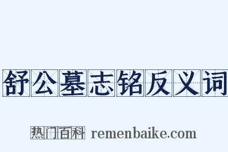 舒公墓志铭反义词是什么意思的图片